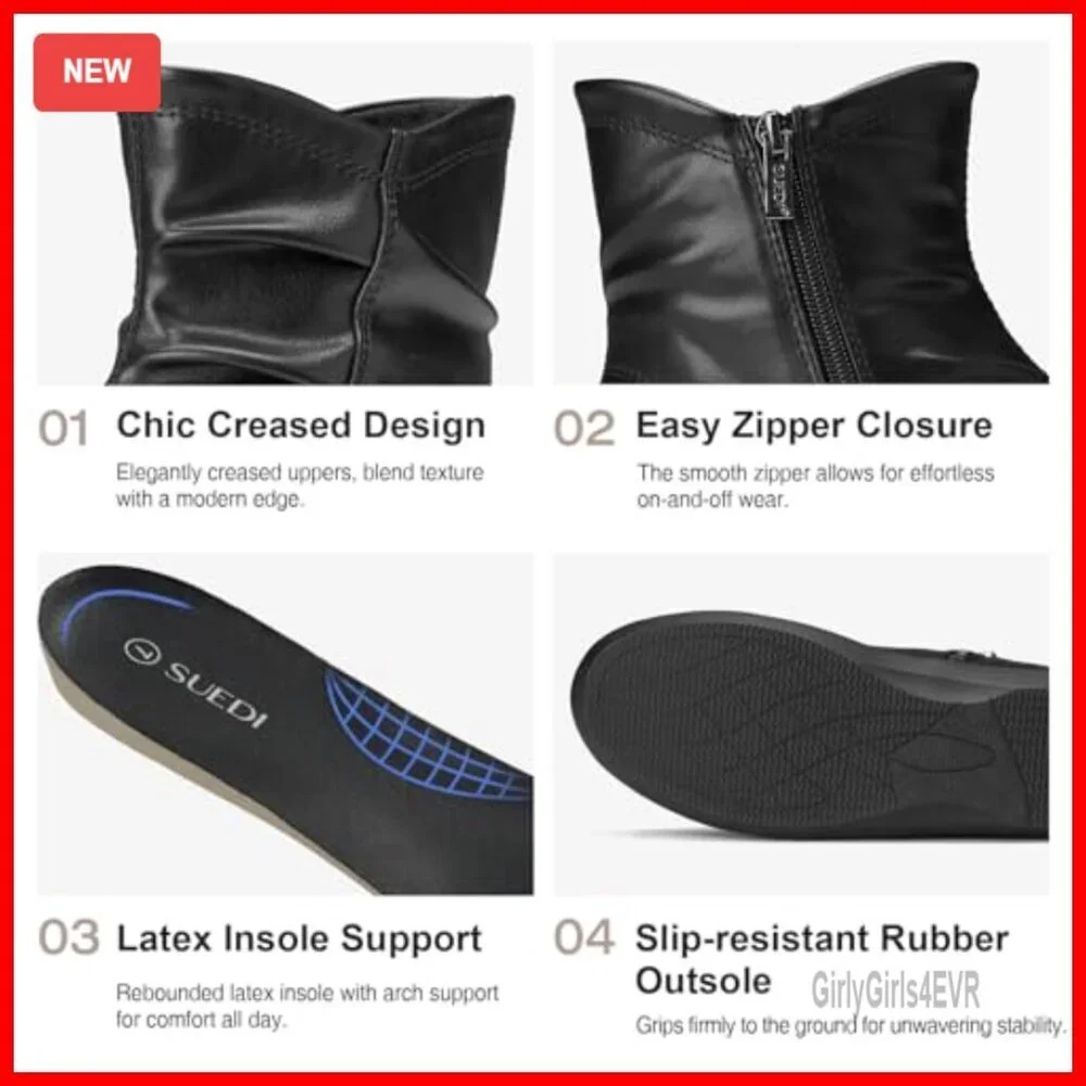 Women's Ankle Boots Flat Booties Casual Comfortable Walking Shoes